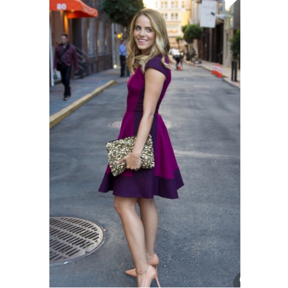 TED BAKER LINKAH COLOR BLOCK MIDI SKATER DRESS SZ US 8/10 OR TED SZ 3 - Picture 3 of 10